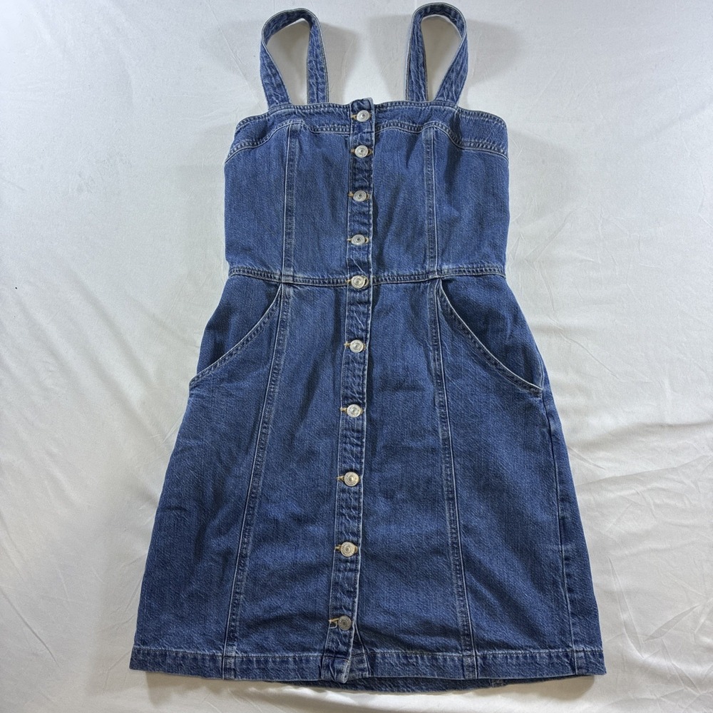 Levi's Overalls Denim Dress Stretch Women's Size Small Y2K Blue